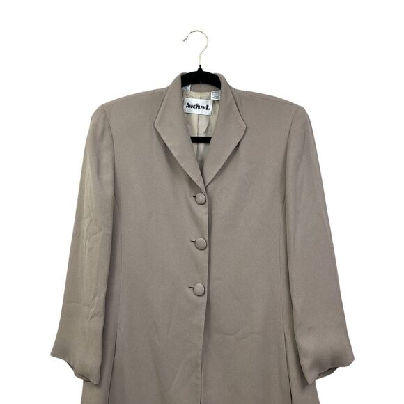 VTG Anne Klein II‎ Womens Blazer 3 Button Front Slit Pockets Lined Taupe Size 6 - Picture 2 of 5